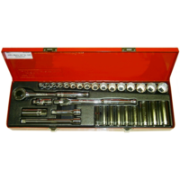 T&E Tools 31 Piece 3/8" Drive Metric Socket Set (12 Point) 93330