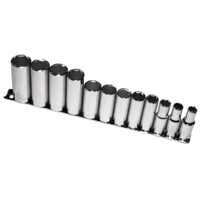 12 Piece 3/8" Drive Metric Deep Sockets (6 Point) T&E Tools 93412