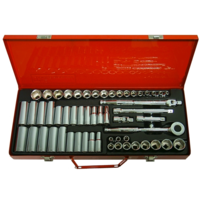 T & E Tools 56 Piece 3/8" Drive SAE & Metric Socket Set (6 Point)93656