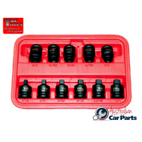 11 Piece 3/8" Drive Square Pipe Plug Sockets (Male & Female) T&E Tools 93811