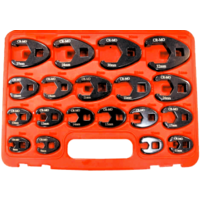 19 Piece Metric Flare Nut Crowsfoot Wrenches T&E Tools 93919