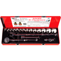 18 Piece 1/2" Drive Standard SAE Socket Set (12 Point) T&E Tools 94318