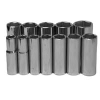 12 Piece 1/2" Drive SAE Deep 6 Point Sockets T&E Tools 94412