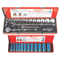 32 Piece 1/2" Drive Standard & Deep Metric Socket Sets (6 Point) T&E Tools 94633