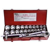 27 Piece 3/4" Drive SAE/Metric Master Socket Set T&E Tools 95727