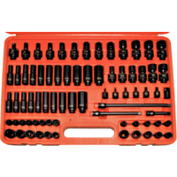 74Pc. 1/4"Drive Standard & Deep, Universal Impact Socket Set T&E Tools 97274