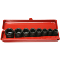 8 Piece 3/8" Drive SAE Impact Sockets T&E Tools 97308