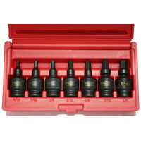 7Pc. 3/8"Dr. Universal In-Hex Impact Sockets Set 3/16" - 1/2" T&E Tools 97388