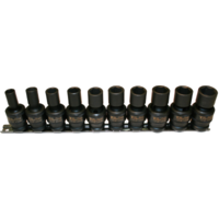 10Pc. 1/2"Dr.  Metric Universal 
Impact Socket Set T&E Tools 97487