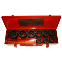 9 Piece 1" Drive SAE Impact Sockets T&E Tools 97609