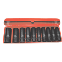 10 Piece 1/2" Drive Metric Deep Impact Sockets T&E Tools 98410L
