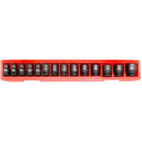 Impact Socket Set  14Pc. 1/2"Drive 12Pt Std 38 Long T&E Tools TE-98412A