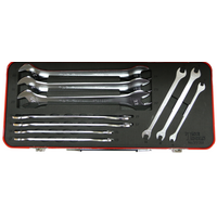 T&E Tools Metric Super Thin Open End Wrenches 10Piece. 6 to 24mm 99310