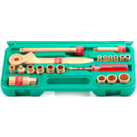 21Pc. 1/4" & 3/8"Drive Socket Set 4-19mm (Copper Beryllium) T&E Tools CB101D