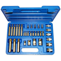 34 Piece Tamper Torx-R Bit & Socket Set T&E Tools CL140