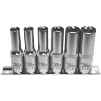6 Piece Deep E-Series Female Torx-r Sockets T&E Tools E0603