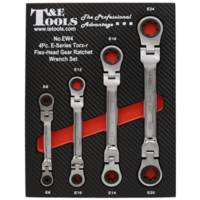 Flex-Head Gear Ratchet Wrench Set 4  E-Series Torx-r T&E Tools TE-EW4