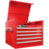 Top Tool Chest 27" Godfather Series 5 Drawer Tool Box Red T&E Tools TE-GF2705RD