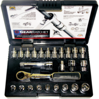 25 Piece 13mm Hollow Drive SAE & Metric Gear-Ratchet Socket Set T&E Tools GR13300