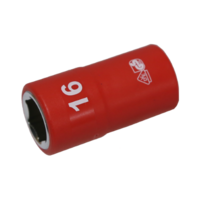 16mm x 1/2"Dr. 6Pt VDE Insulated Socket T&E Tools IS26162