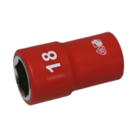 18mm x 1/2"Dr. 6Pt VDE Insulated Socket T&E Tools IS26182