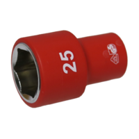 25mm x 1/2"Dr. 6Pt VDE Insulated Socket T&E Tools IS26255