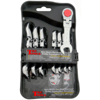 7 Piece SAE Flex-Head Stubby Gear Wrench Set T&E Tools S13107