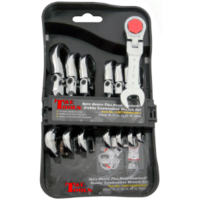 8 Piece Metric Flex-Head Stubby Gear Wrench Set T&E Tools S13108