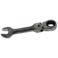 7/16" 12Pt. Stubby Flex-Head Ratchet Wrench T&E Tools S59114