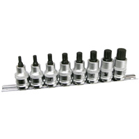 8 Piece Multi-Spline 1/2" Drive Sockets T&E Tools S7602