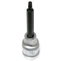 M5 Spline x 1/2"Drive Socket 100mm Long T&E Tools S7605