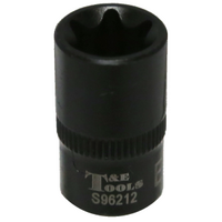 E12 x 1/4"Drive Stubby "E" Series Impact Socket T&E Tools S96212