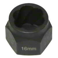 16mm   Angular Spiral  Twist Socket Hex Drive T&E Tools T1046