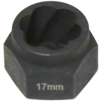 17mm   Angular Spiral  Twist Socket Hex Drive T&E Tools T1047
