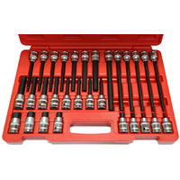 30Pc. 1/2"Dr. Metric In-Hex Bit Socket Set 55, 100, 140, 200mm T&E Tools T3001