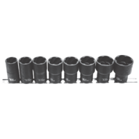 8 Piece 1/2" Drive Metric Impact Twist Sockets T&E Tools T4250