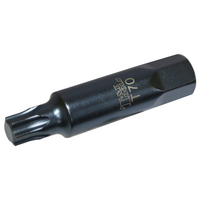 T70 Torx -r  22mm Hex x 107mm Long Insert Bit T&E Tools T6970