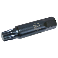 T80 Torx -r  22mm Hex x 107mm Long Insert Bit T&E Tools T6980