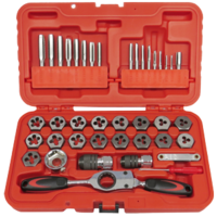 40Pc. Metric Tap & Die with Gear Ratchet Wrench T&E Tools TD40BM