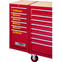 Six Drawer Ball-Bearing Side Cabinet T&E Tools TRX1606