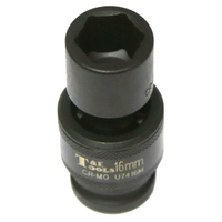 16mm x 1/2" Drive 6 Point Impact Universal Socket (Metric) T&E Tools U7416M