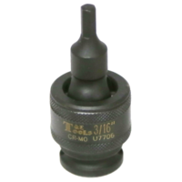 3/16" x 3/8"Dr. Impact Uni. In-Hex Socket T&E Tools U7706
