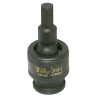 8mm x 3/8"Dr. Impact Uni. In-Hex Socket T&E Tools U7708M