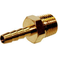 1/4" (6mm) Barbed  Tailpiece, 1/4" NPT Male Thread T&E Tools XCH0808