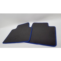 Front Car Floor mats Universal Fits most makes and models Black/ blue edge