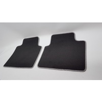 Front Car Floor mats Universal Fits most makes and models Black/ silver edge