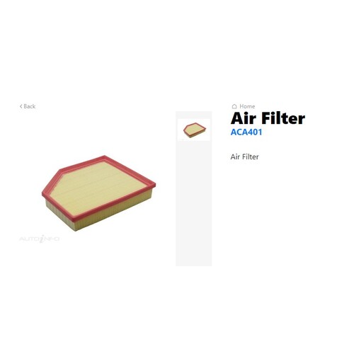Air Filter ACDelco ACA401 19281485