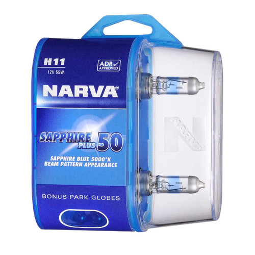 H11 12V 55W Sapphire +50 (Bl2) Narva 48528BL2