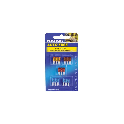 Micro 3 Blade Fuse Assort. (5) Narva 51200BL
