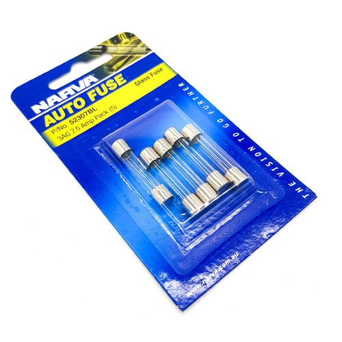 Fuse - Glass 3Ag 7.5 Amp pack of 5 Narva 52307BL
